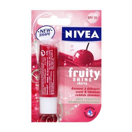 Nivea Lip Balm Care SPF 10, Fruity Shine Strawberry – Pflegender Lippenbalsam Mit Erdbeer-Geschmack